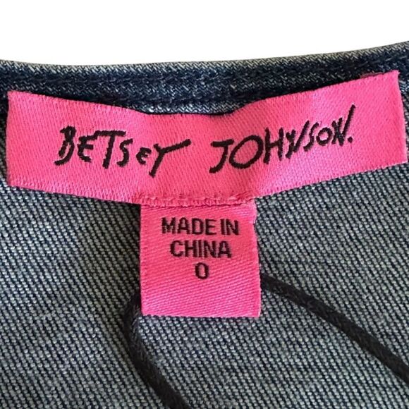 Betsey Johnson Zip-Up Short Sleeve Denim Mini Dress. Size 0. NWOT - Picture 4 of 8